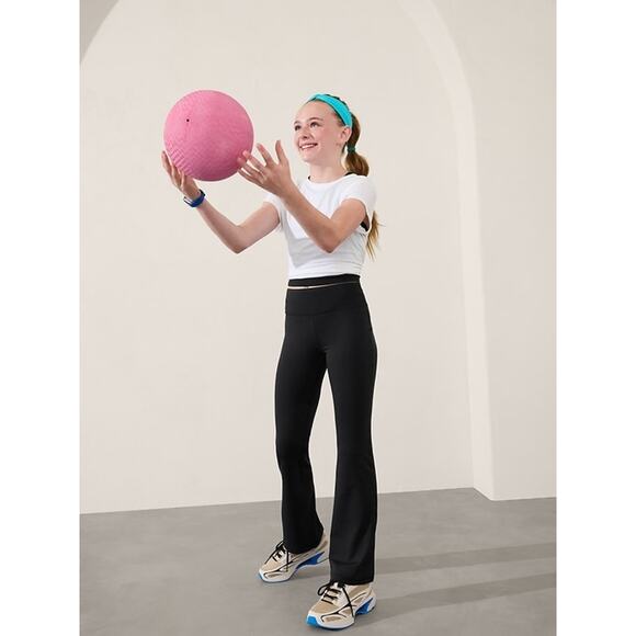 Athleta Girl High Rise Chit Chat Flare Pant Black Yoga Gym Girls Medium 8 10 - Picture 8 of 9